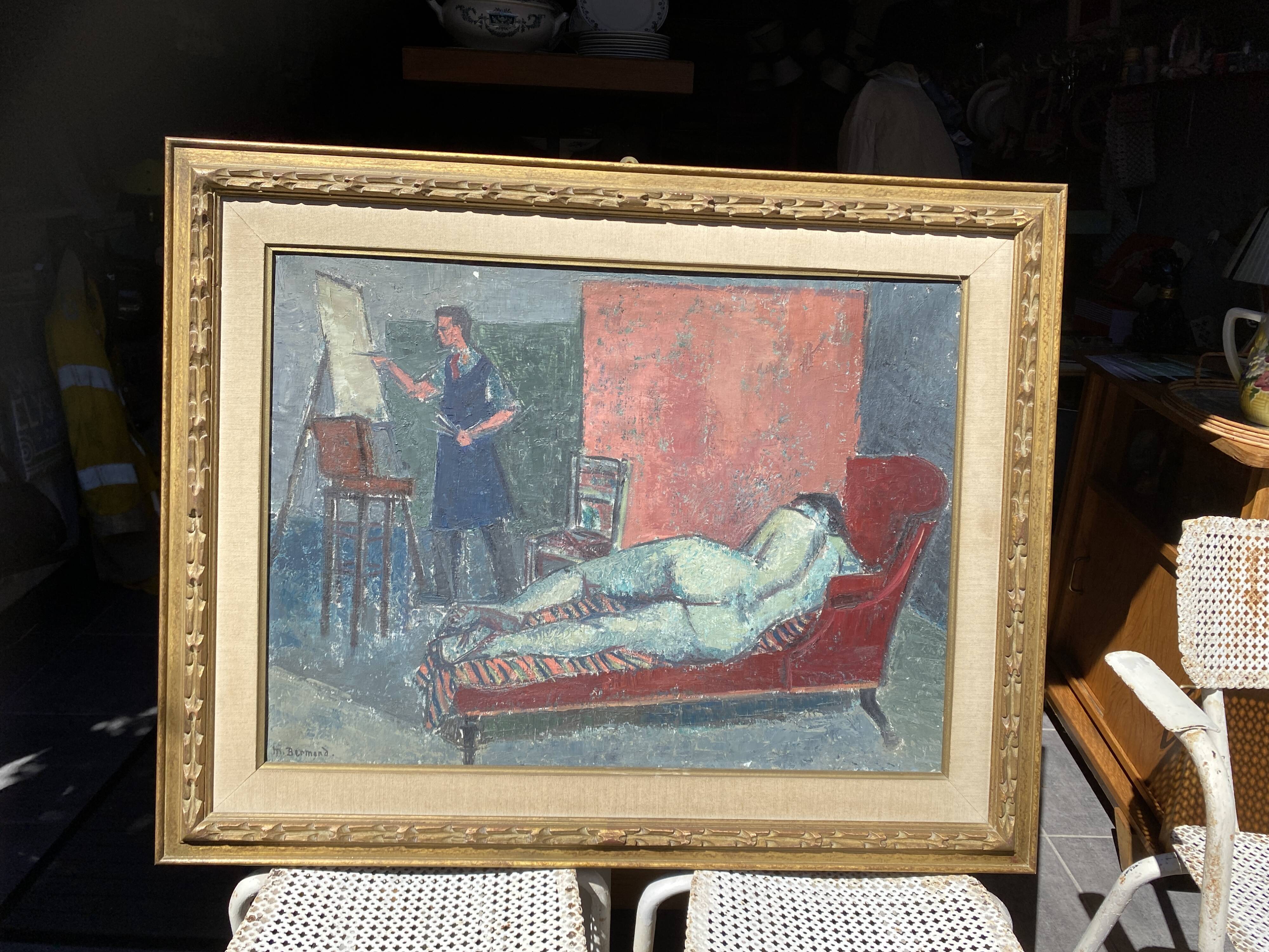 Marguerite Bermond « nu au divan rouge »