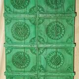 Old green wooden door