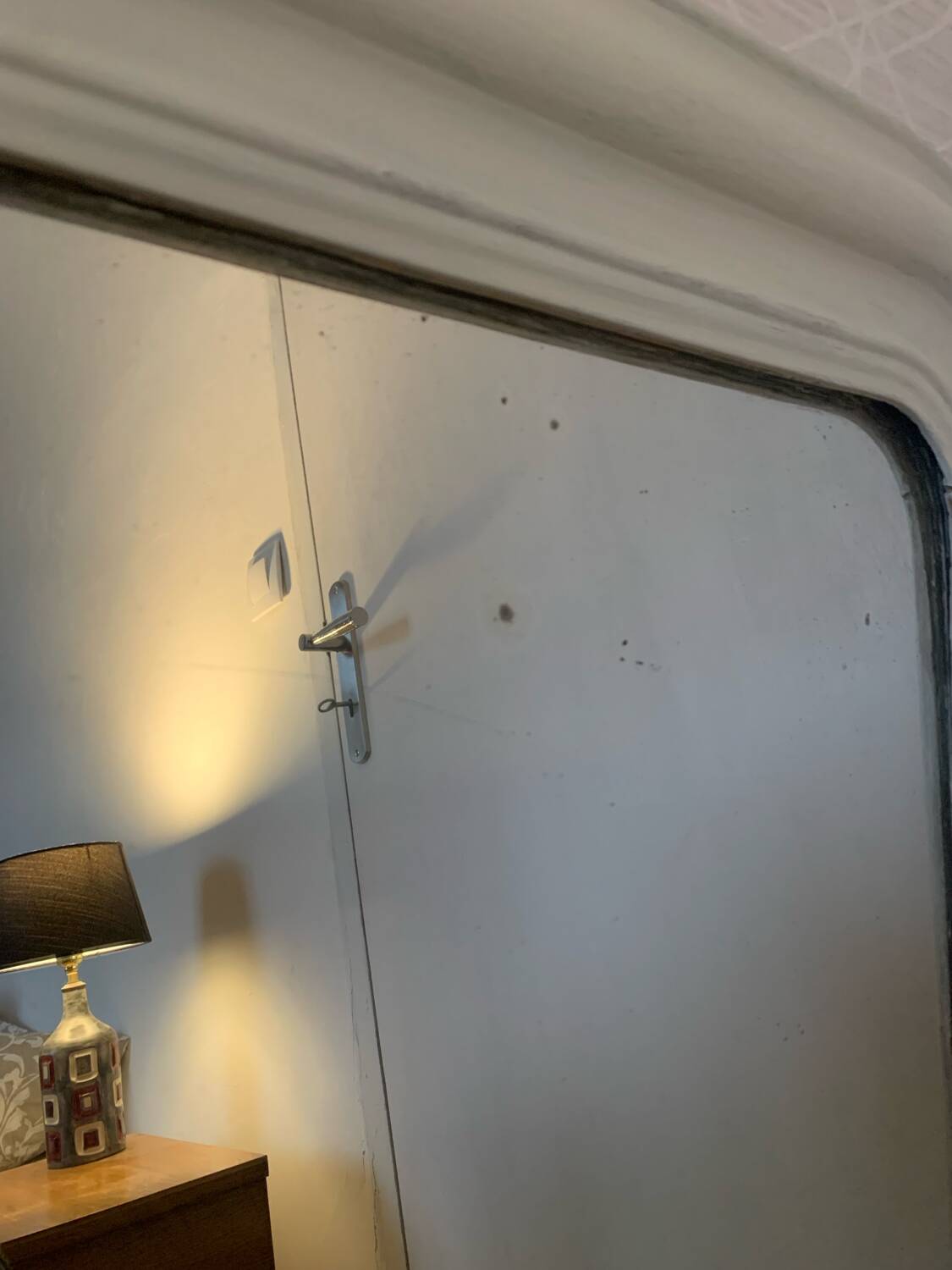 Matte white Louis Philippe style mirror