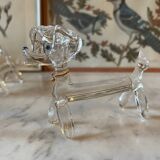 Blown glass dog knife holder