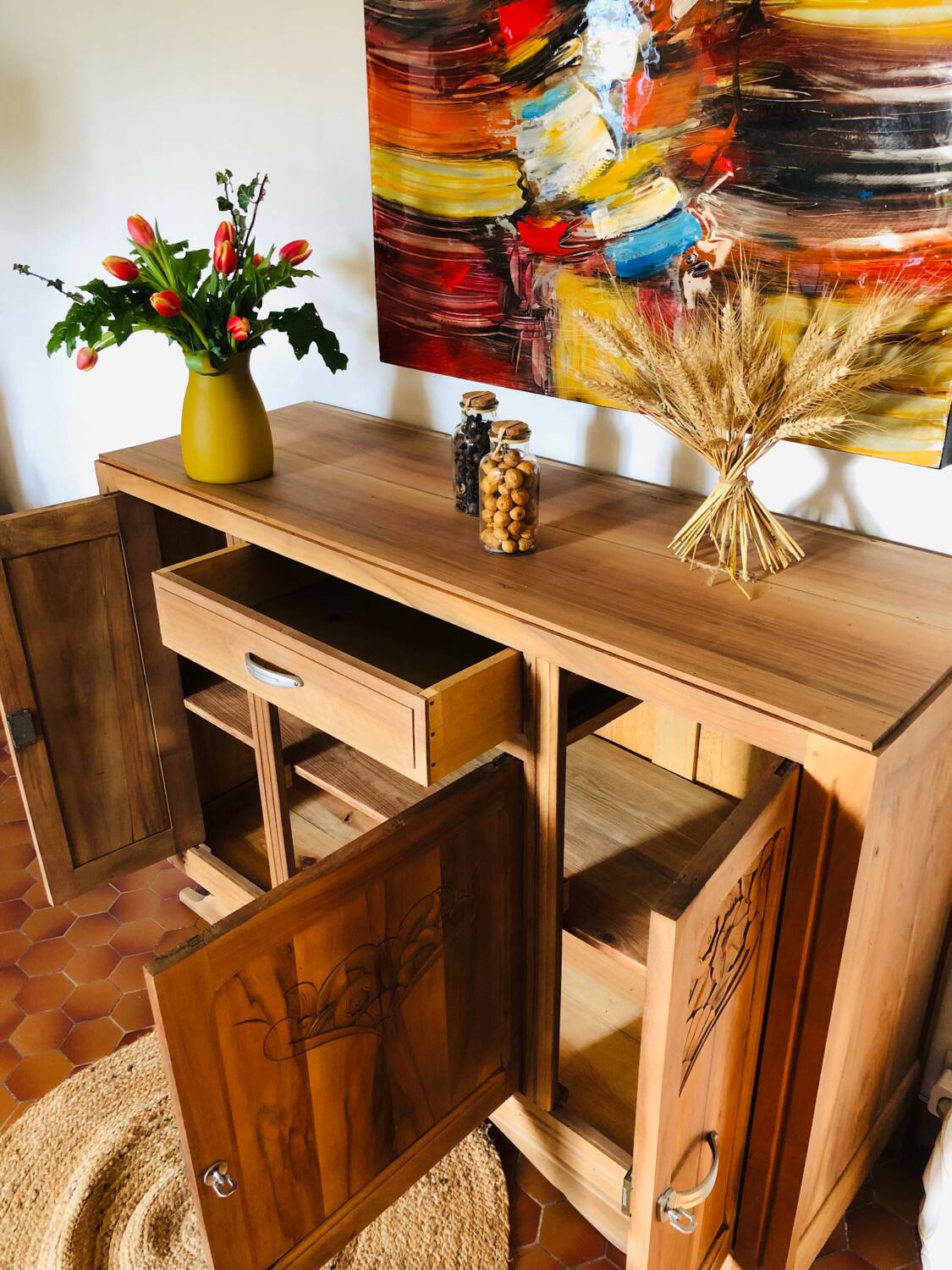 Art deco walnut sideboard