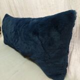 Synthetic fur cushion Blue Duck