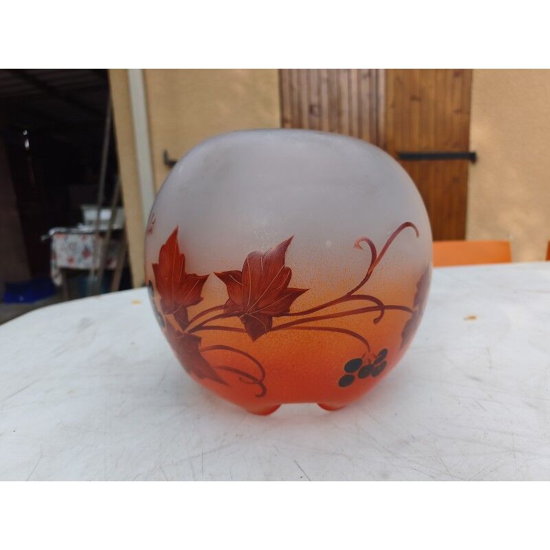 Round vase in glass paste by Legras, Nancy School