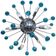 Light-blue and dark “star” murano glass sputnik flush mount