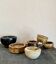 6 mini ceramic bowls, mother-of-pearl spoon