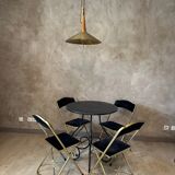 4 velvet and brass chairs