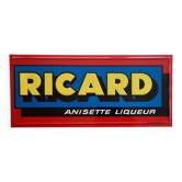 Old ricard anisette liqueur sheet metal plate 49x22cm 70's