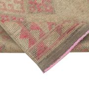 Handmade unique oriental beige runner rug 86 cm x 348 cm