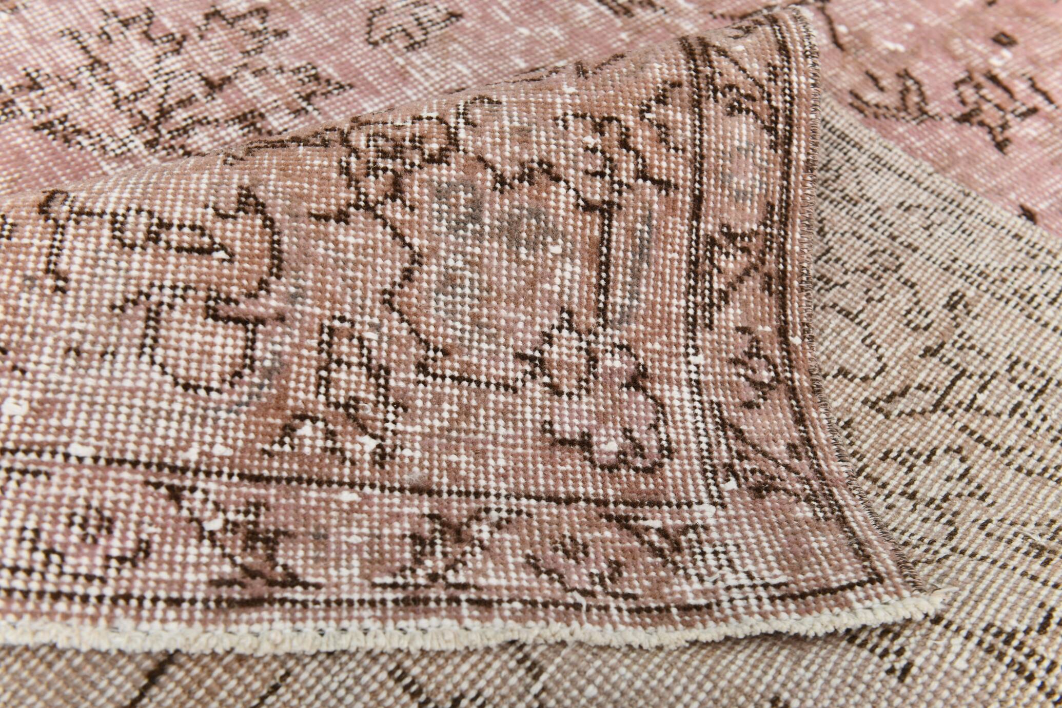 Pink & Brown Large Vintage Rug, 213x325Cm