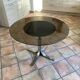 Table vintage modulable. 1970. Inox et verre. Italie.