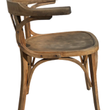 Curved wooden armchair
