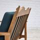 1970s, Scandinavian 2-seater sofa, furniture wool, solid oak wood.