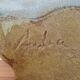 Poterie forme carre signee/ evocation d une vague