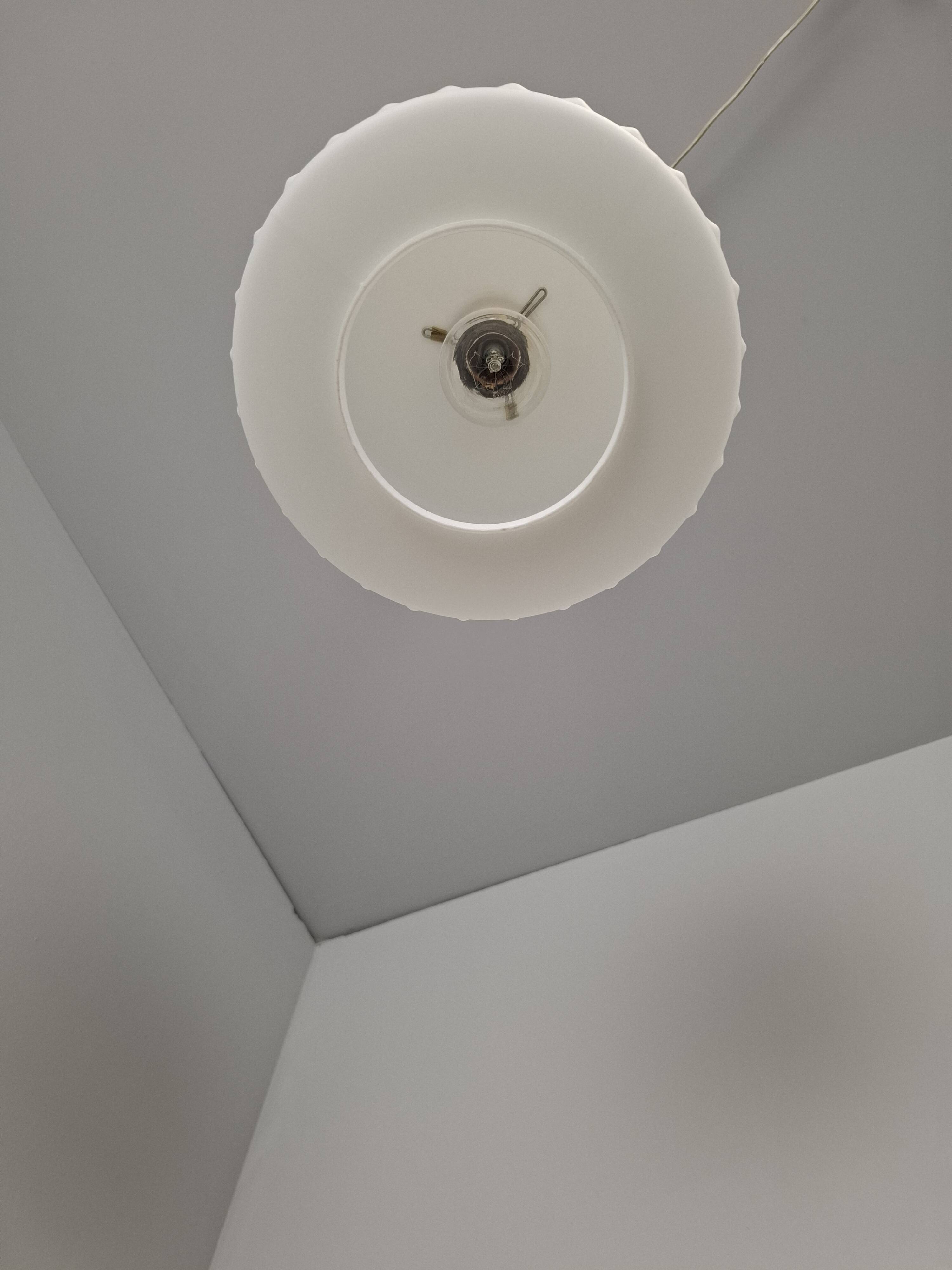 Czechoslovak Midcentury Modern Pendant Lamp in Textured Glass and Brass, 19