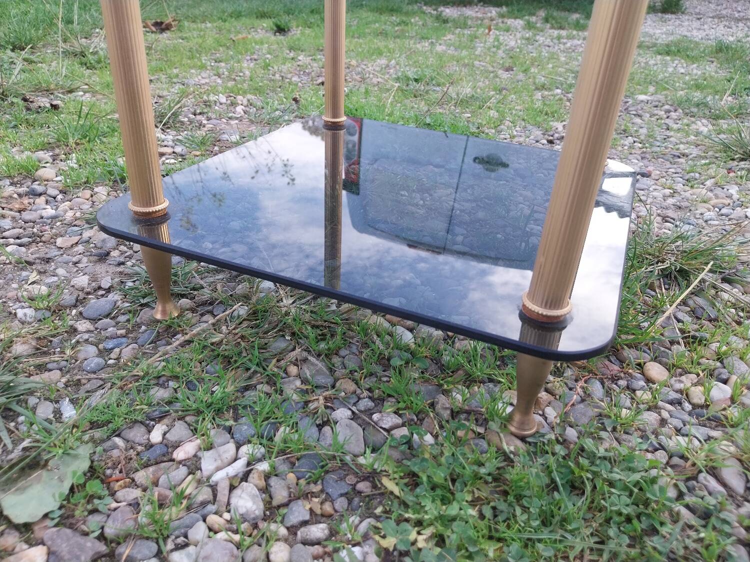 Gold-plated brass side table