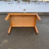 Rectangular Scandinavian coffee table in solid wood 1950
