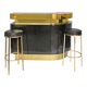Bar in black lacquer and gilded brass by Jean-Claude Mahey for Maison Romeo.