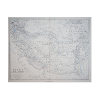 Map of Persia and Afghanistan c1869 Keith Johnston Royal Atlas Hand coloured map