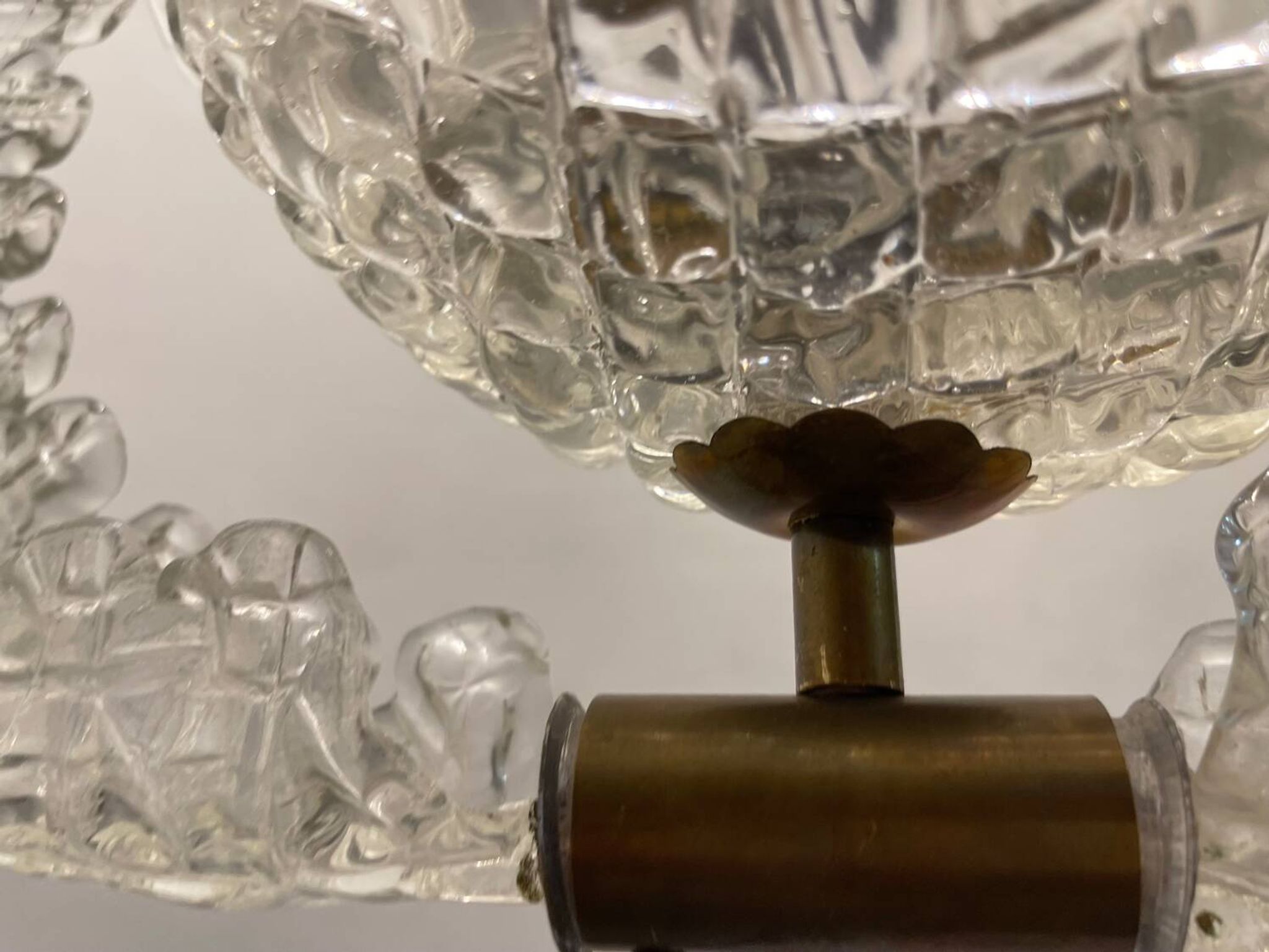 Barovier Murano Glass Pendant Light, Italy, 1940s