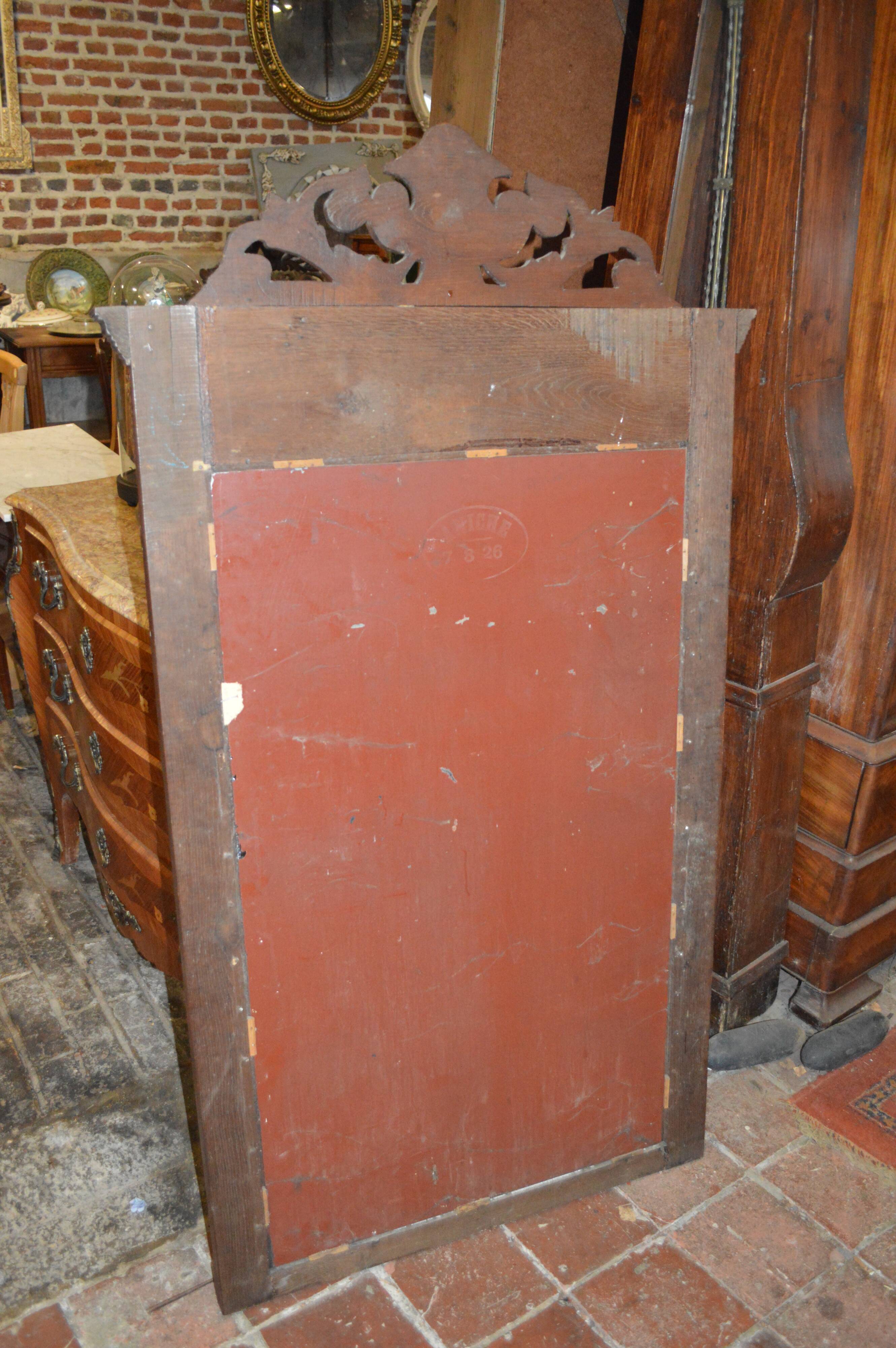 Gilded patinated oak mirror - 144x81cm