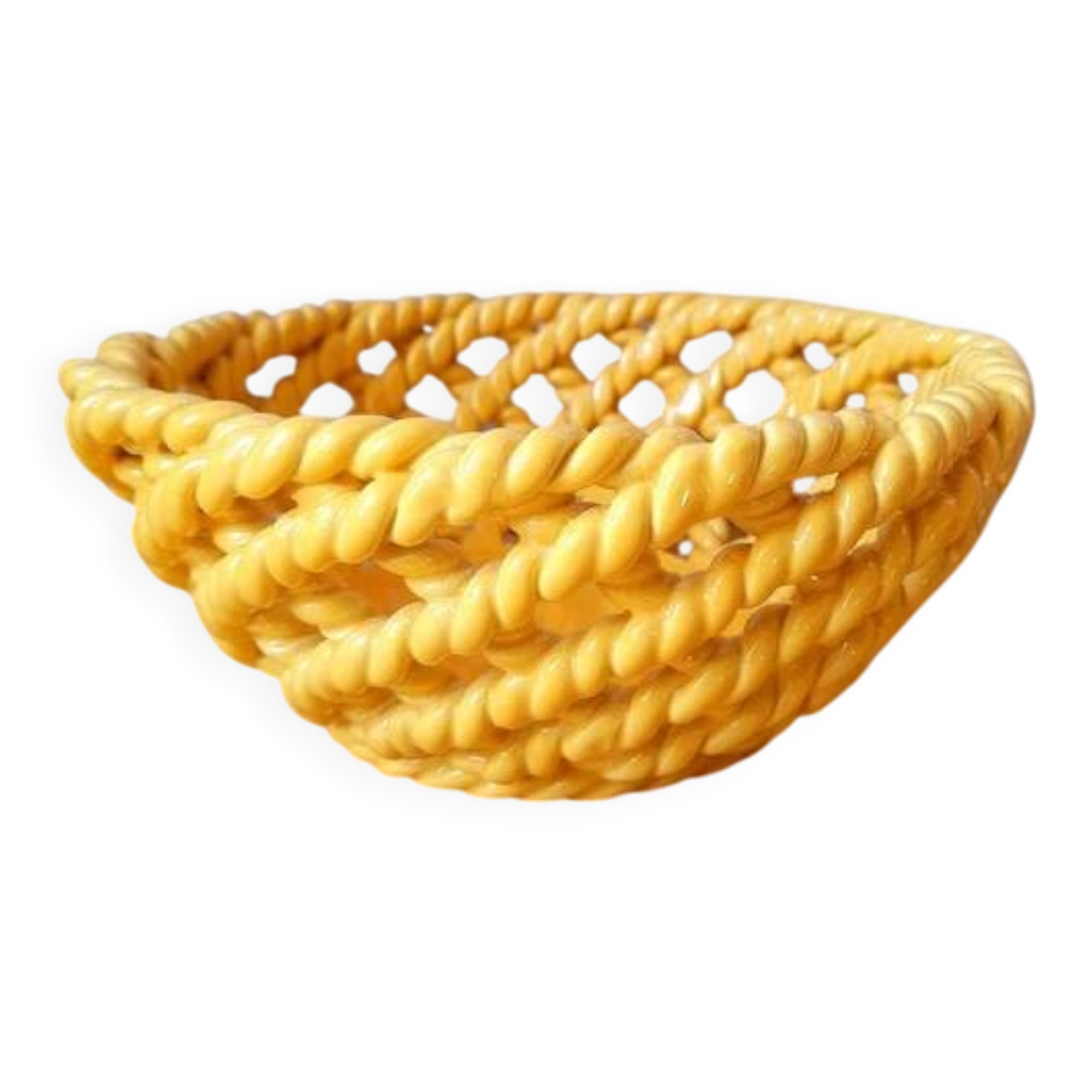 Woven ceramic fruit bowl, Antheor 1960.