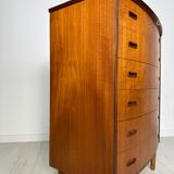 1960s Vintage Danish Bow-Front Teak Chest of Drawers