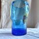Saisissant vase  pâte de verre bleue / Bob le Bleïs/ Verrerie Maure-Vieil