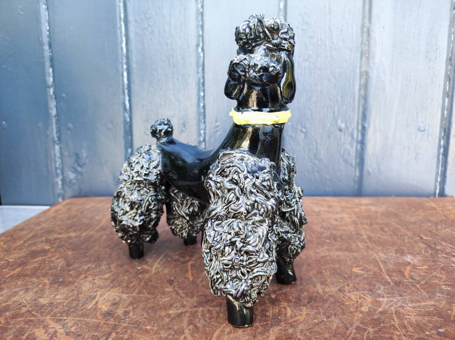 Groomed Poodle in Iridescent Ceramic, 1950