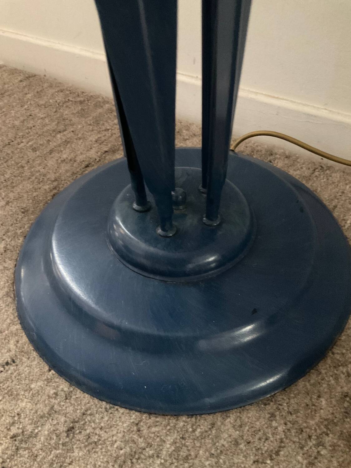 Vintage floor lamp 5 lamps in opaline and blue metal