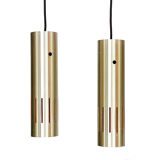 Pair of pendant lights "Trombone" by Jo Hammerborg for Fog & Mørup. Denmark 1960s