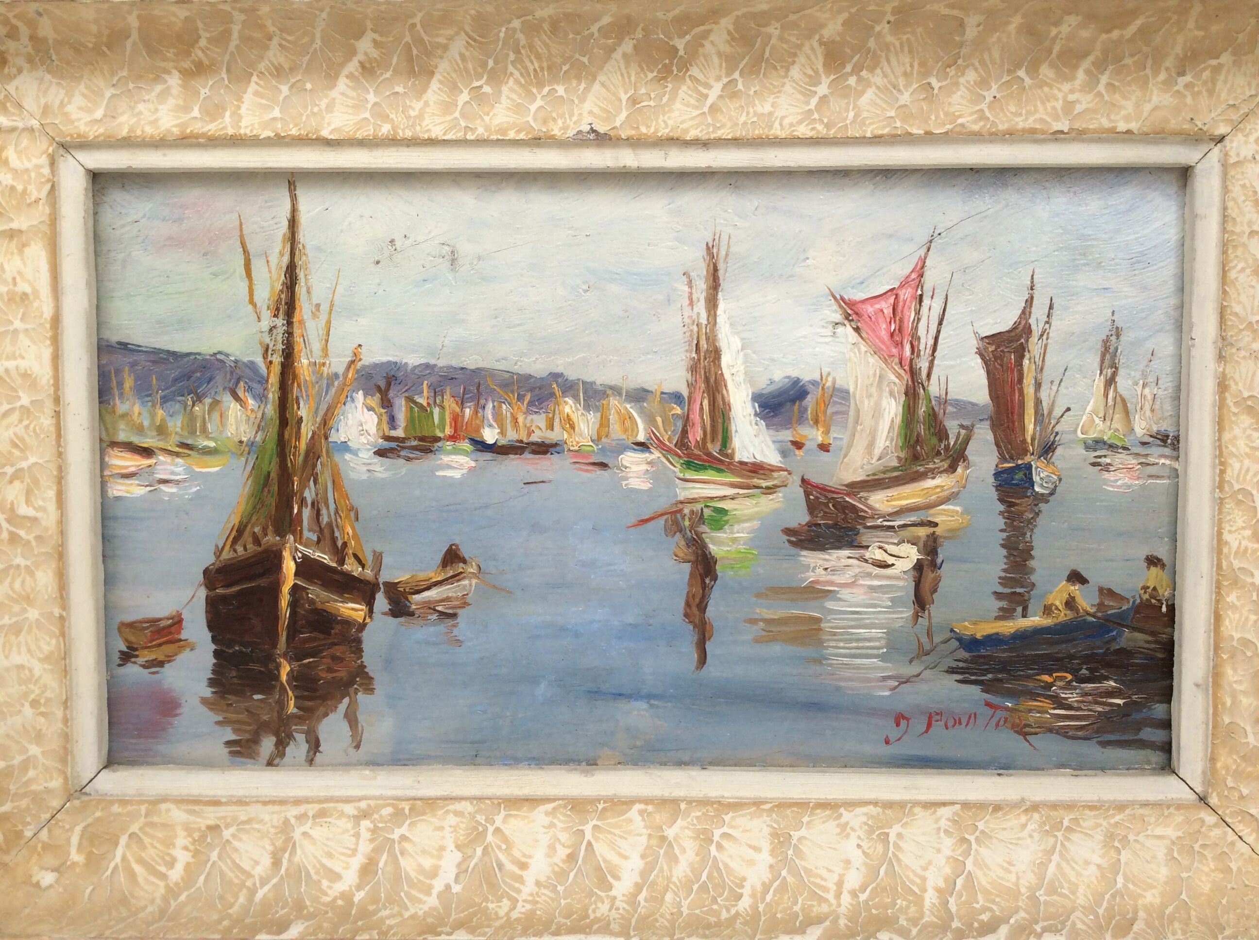 Tableau huile sur panneau signé