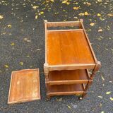 Serving cart/dessert bar trolley on wheels with removable tray