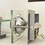 Set of 2 vintage chrome Space Age eyeball wall lights - 70s