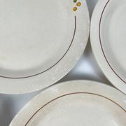 Set of 5 dessert plates Longwy, early 20th century, floral decoration.