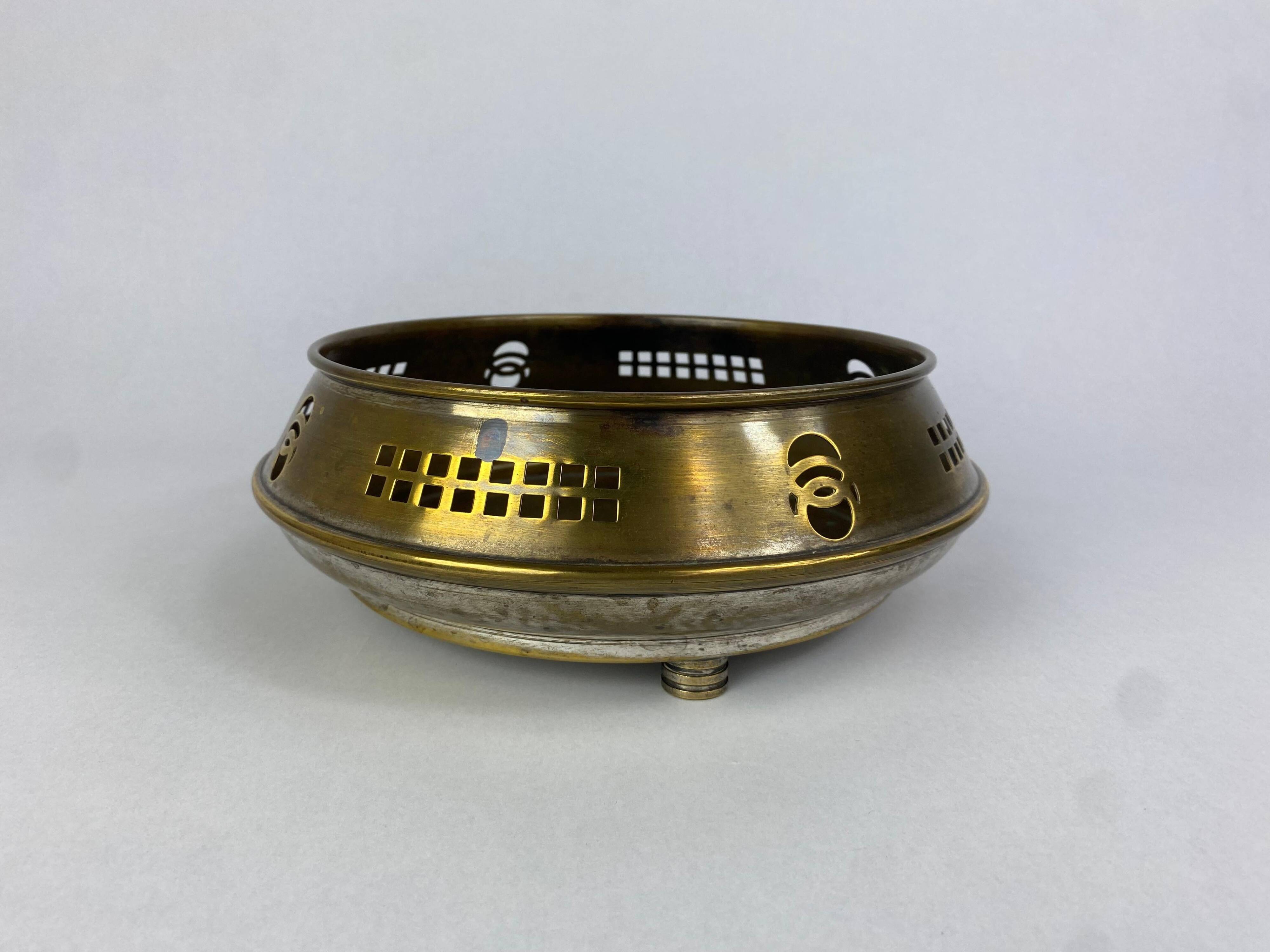 Brass bowl Secession by Jutta Sika and Kolo Moser