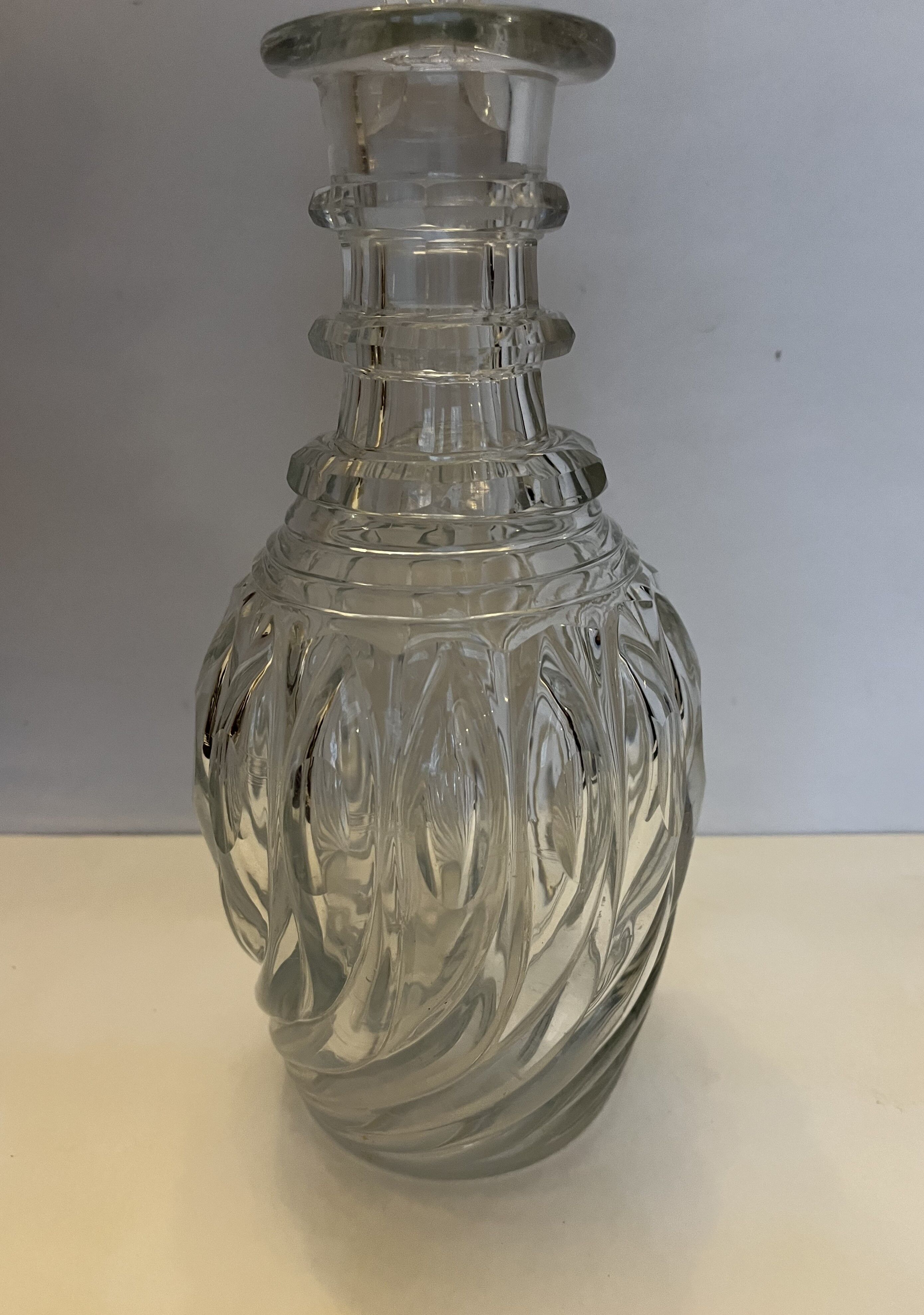 Vintage molded glass decanter