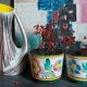 Free-form ceramic vase by R. Dupanier with abstract decoration from the 50s