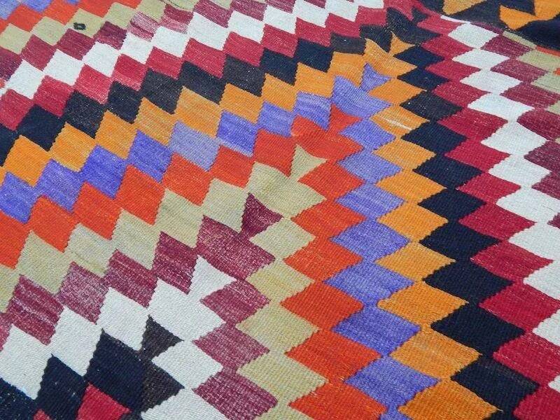 Vintage Turkish hallway rug 126x327 cm