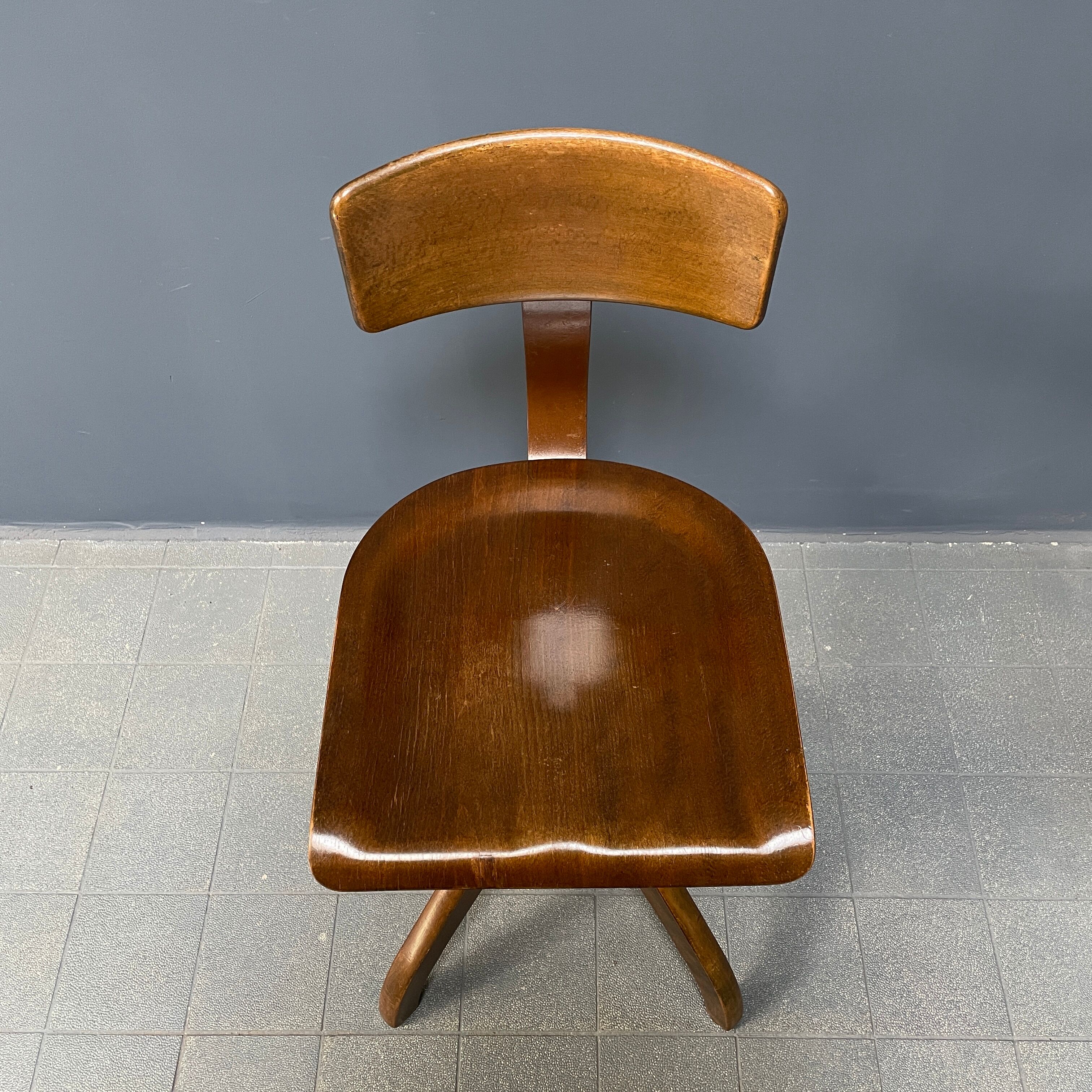 Brown Ama Elastik studio or atelier chair from the 1930s
