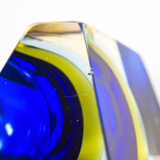 Blue and yellow Murano Mandruzzato ashtray