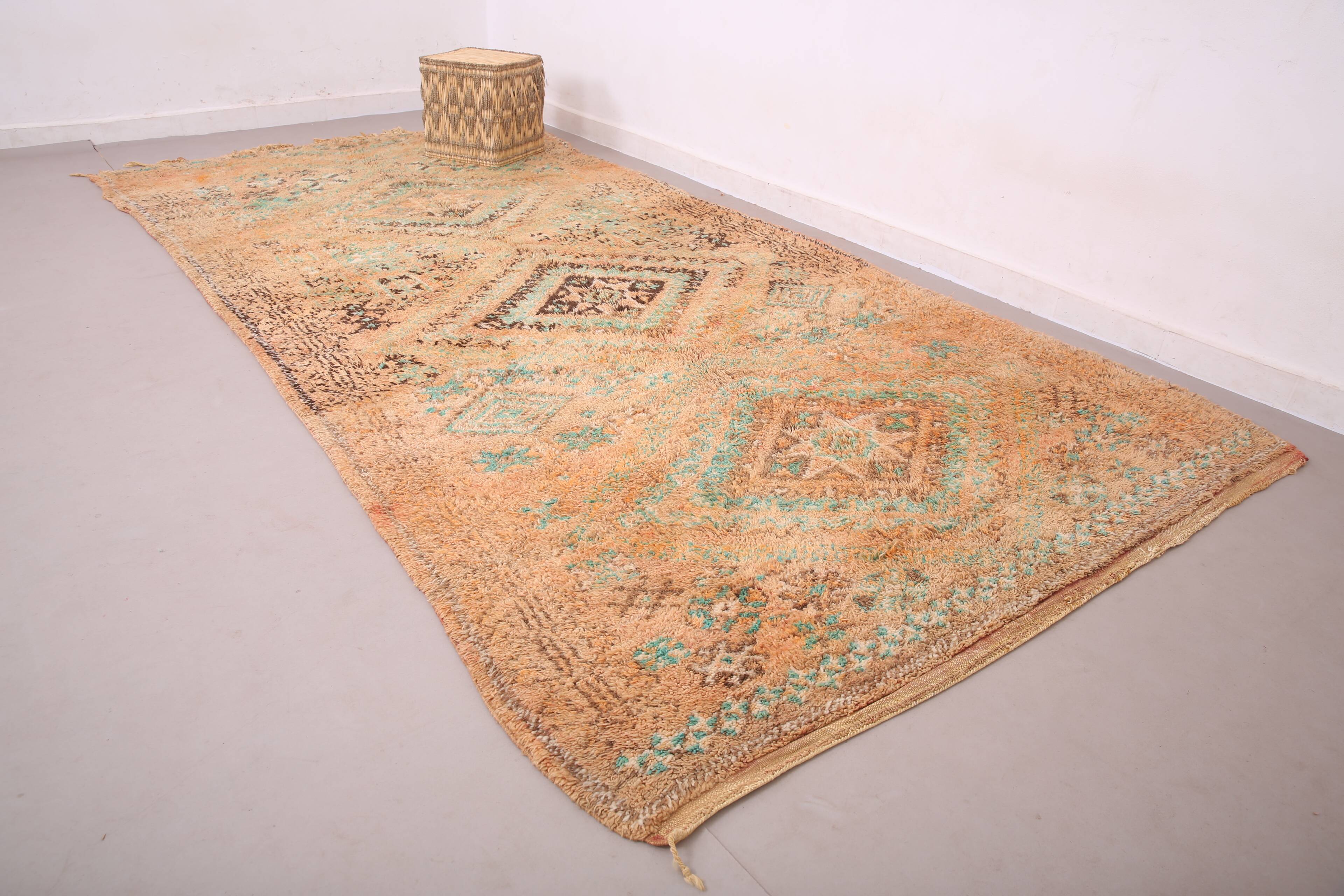 Peach Vintage Boujaad Rug 181 x 366 cm - Antique Rug - Berber wool rug