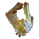 Amber bubble glass sculpture