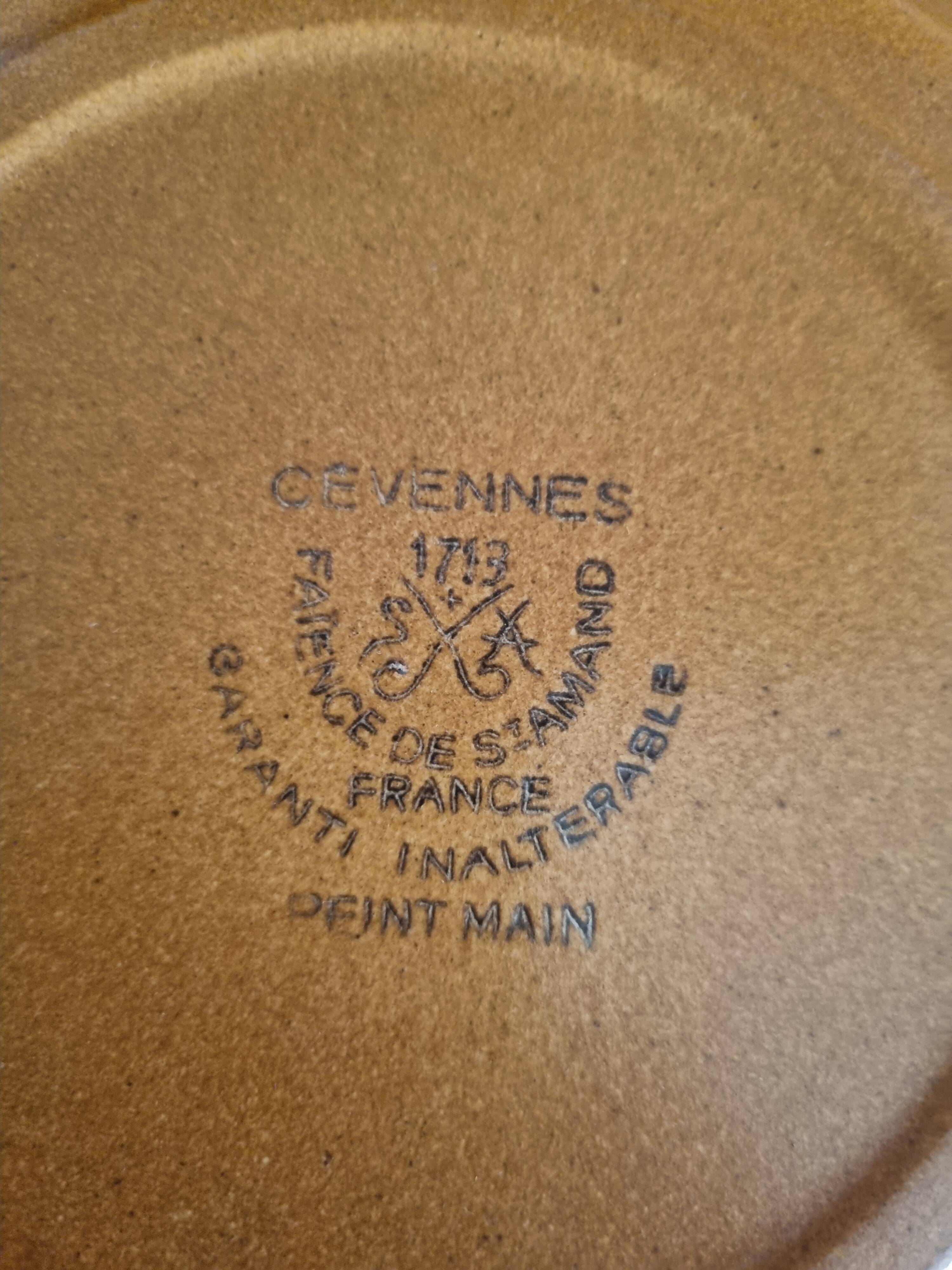 Set of 6 vintage earthenware dessert plates from St Amand, Céve decor