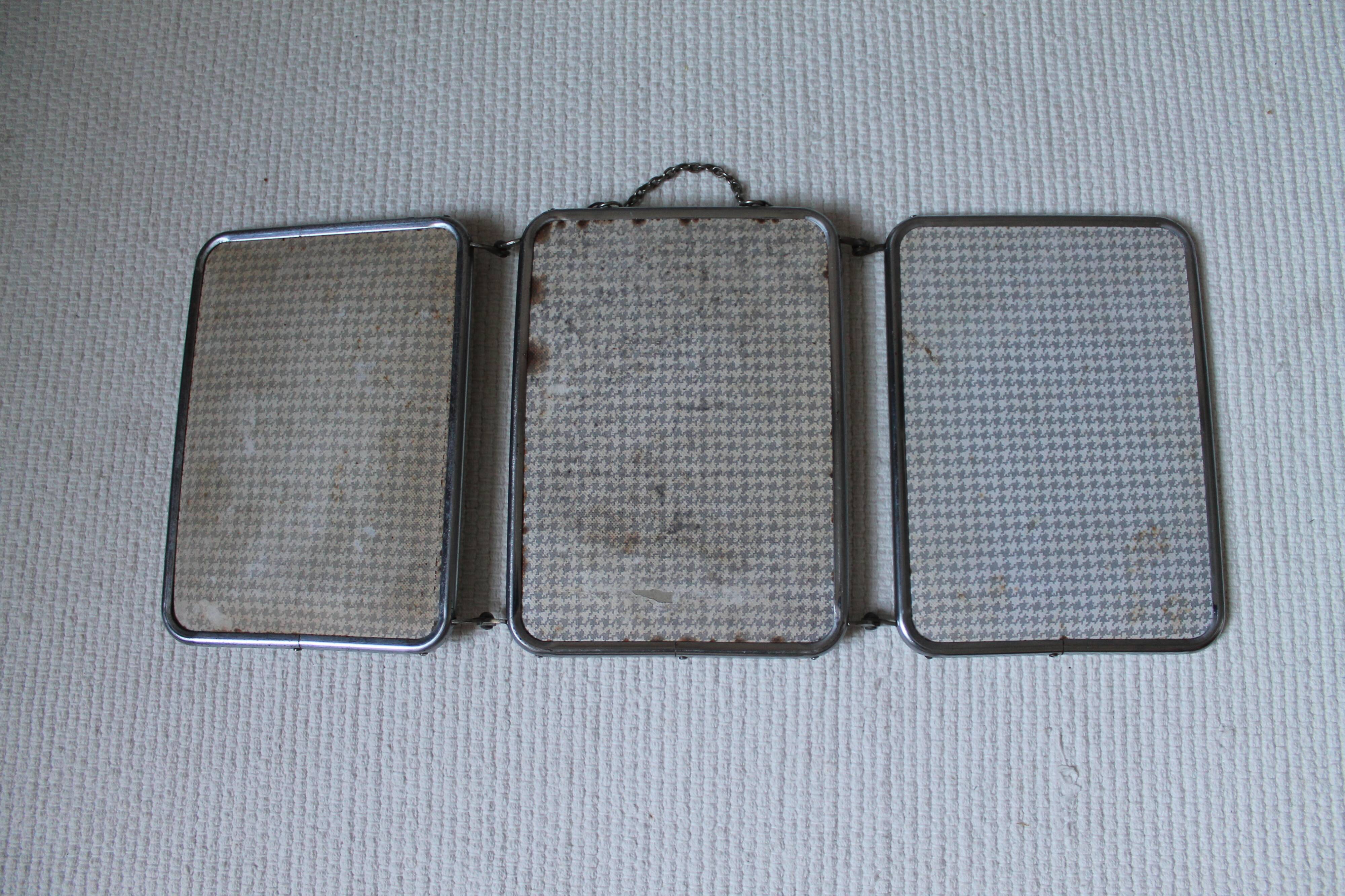 Barber vintage triptych mirror 48x21cm