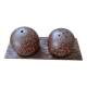 Coconut Wood Salt Pepper Shaker with Stand