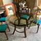 Table et chaises en rotin années 70-80