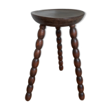 Tripod stool solid wood turned coil way