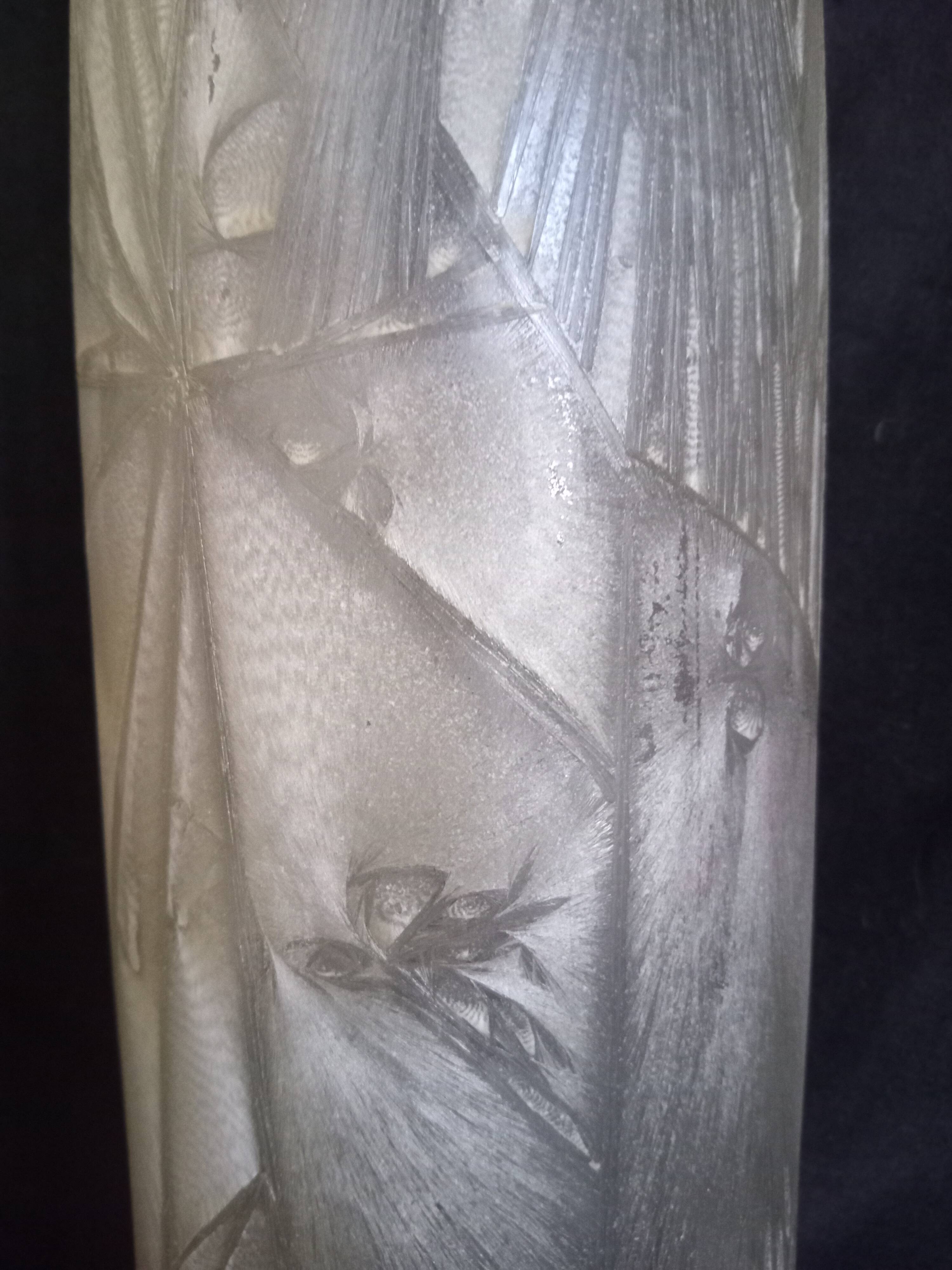 Kevin Stal (Son of Eric Saint Val) - Frosted glass bottle vase, h-48 cm.