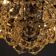 Kinkeldey golden chandelier, cut glass, 4 levels, Germany, 1970