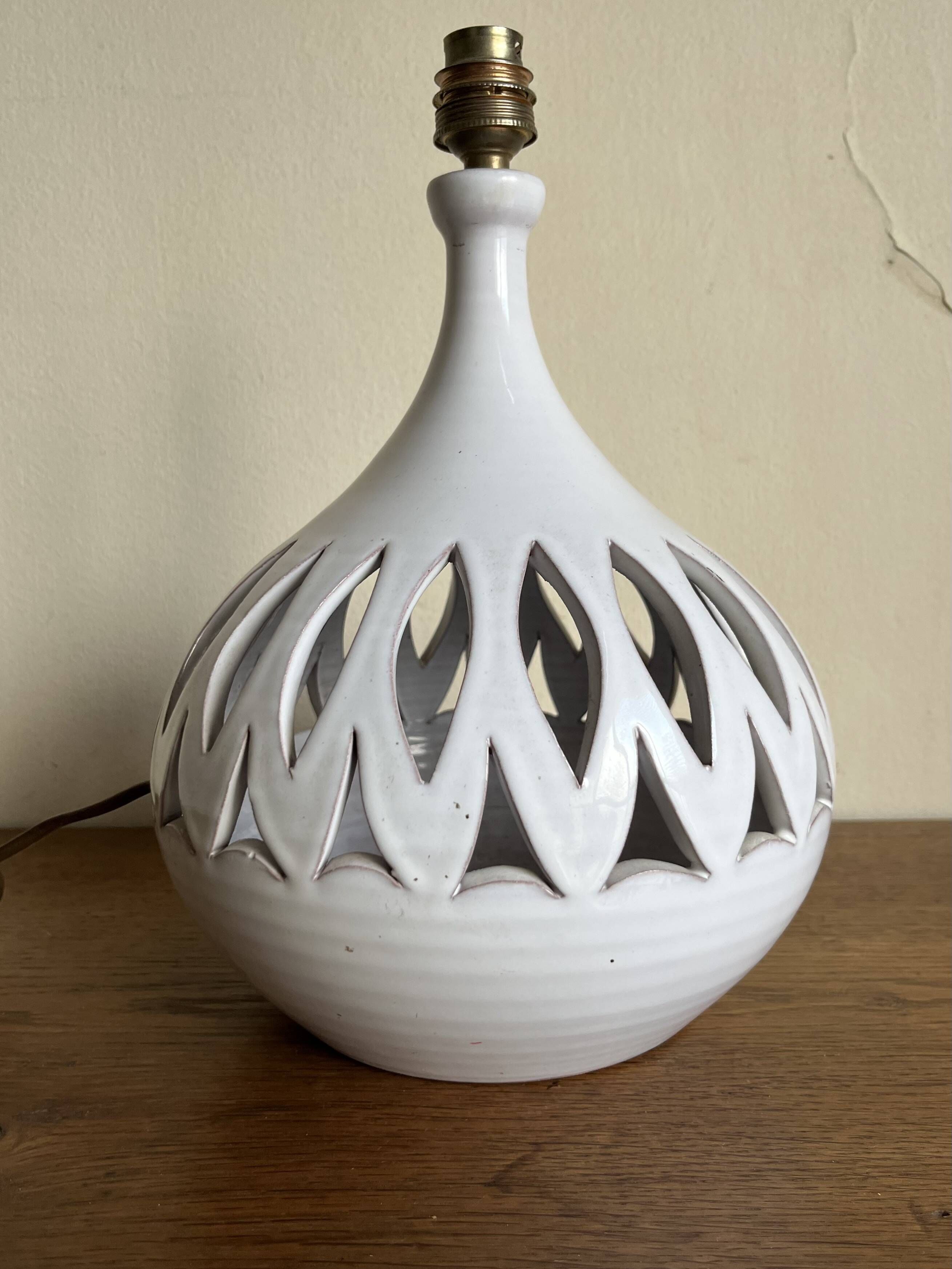 Glazed earth lamp 1960 by Pelletier